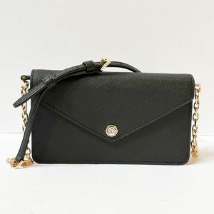 Michael Kors Jet Set Travel Small Envelope Shoulder Crossbody Bag Clutch Black
